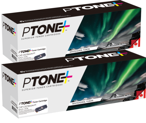 Ptone® – Cartouche toner 78A noire rendement standard paq.2 (CE278AD) – Qualité Supérieur. - S.O.S Cartouches inc.